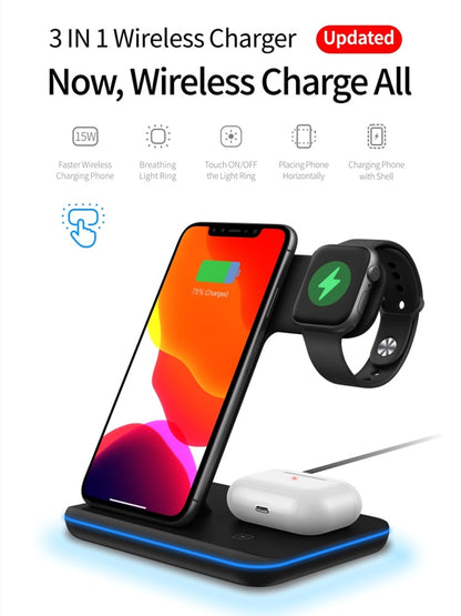 Wireless Charging Stand for Apple & Samsung